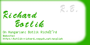 richard botlik business card